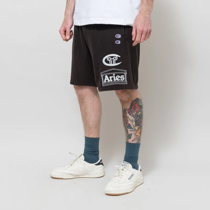 Champion x Aries Sweat Shorts Black-1