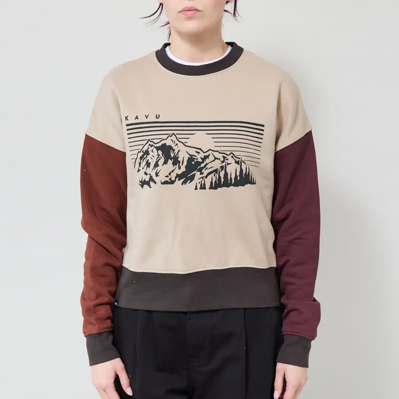 Kavu Womens Crew Crop Sweatshirt Mountain Meadow
