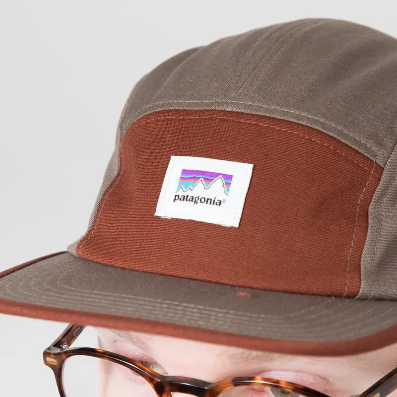 Patagonia Graphic Maclure Hat Shop Sticker Marlow Brown-3