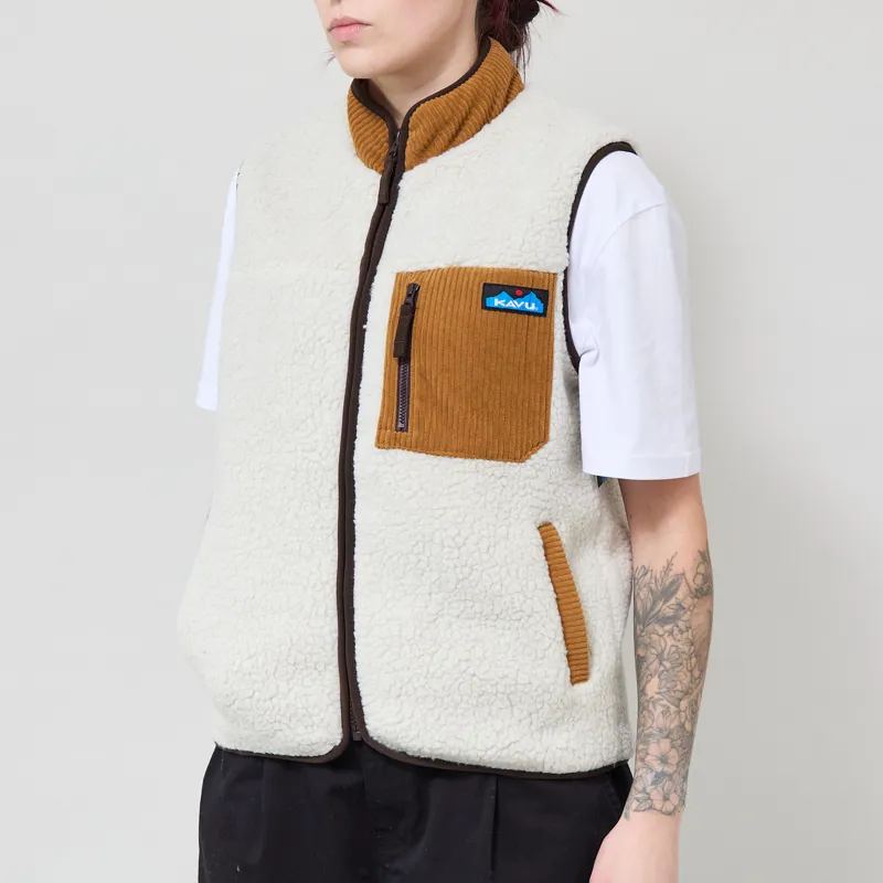Kavu Womens Ozette Fleece Vest Natural Wood-1