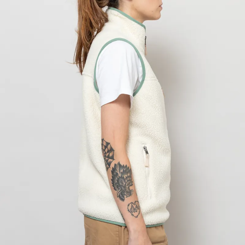 Patagonia Womens Retro Pile Vest Natural Ellwood Green-4