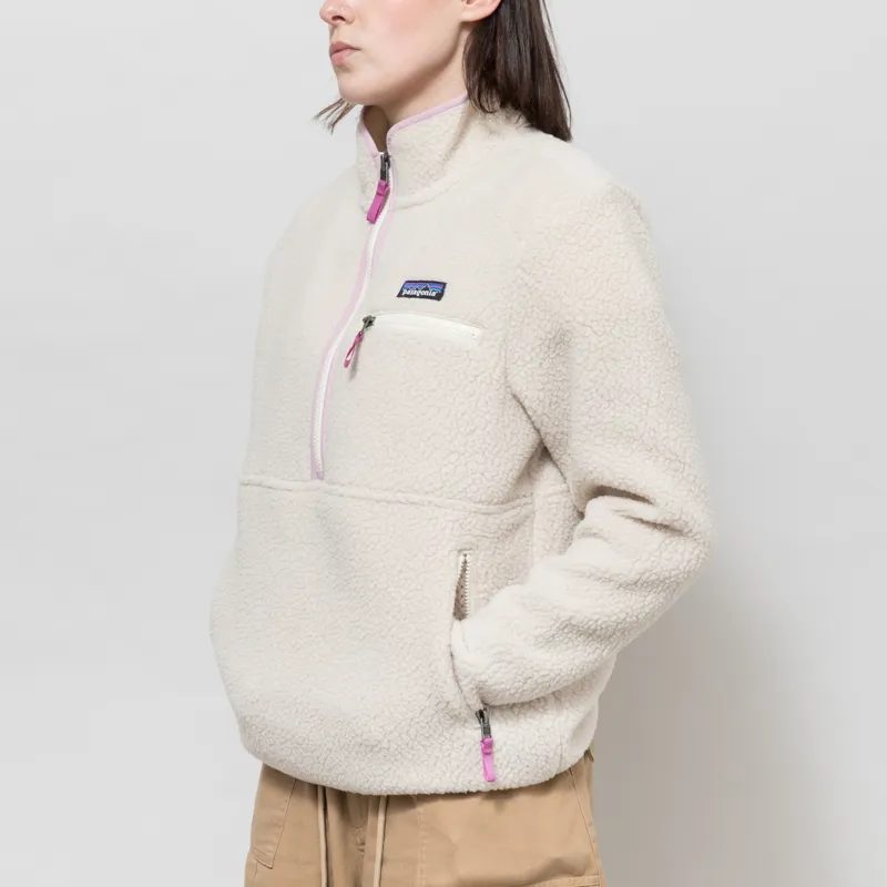 Patagonia Womens Retro Pile Fleece Marsupial Pullover Dark Natural-1
