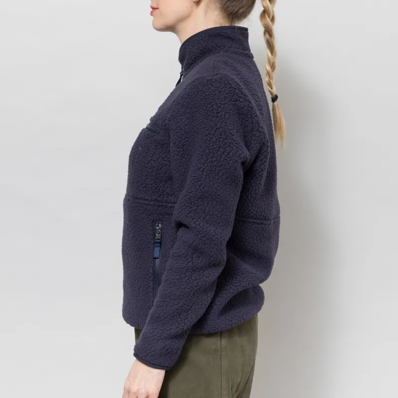Patagonia Womens Retro Pile Fleece Marsupial Pullover Sunken Blue-2