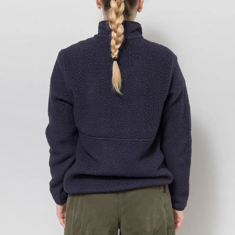Patagonia Womens Retro Pile Fleece Marsupial Pullover Sunken Blue-3