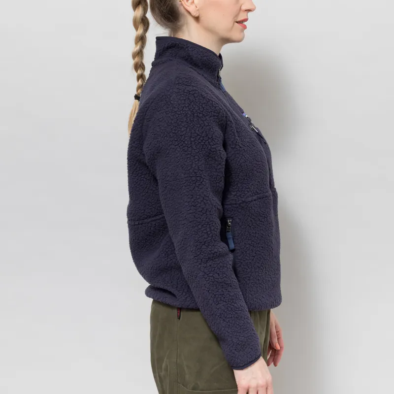 Patagonia Womens Retro Pile Fleece Marsupial Pullover Sunken Blue-4