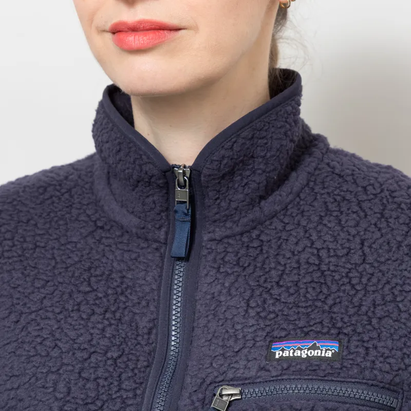 Patagonia Womens Retro Pile Fleece Marsupial Pullover Sunken Blue-5