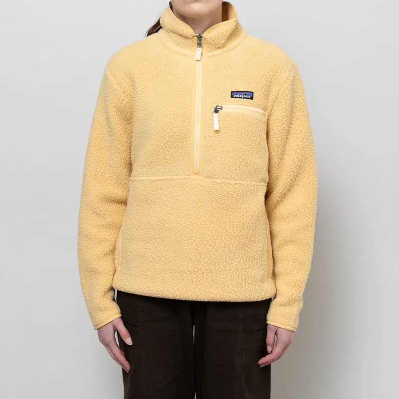 Patagonia Womens Retro Pile Fleece Marsupial Pullover Beeswax