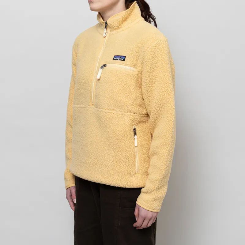 Patagonia Womens Retro Pile Fleece Marsupial Pullover Beeswax-1