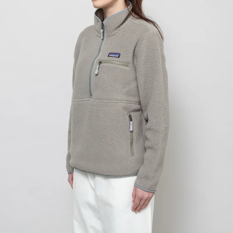 Patagonia Womens Retro Pile Fleece Marsupial Pullover River Rock Green-1