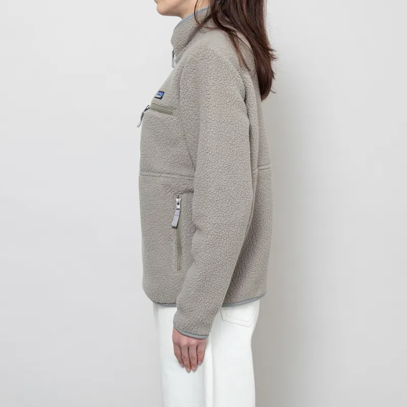 Patagonia Womens Retro Pile Fleece Marsupial Pullover River Rock Green-2