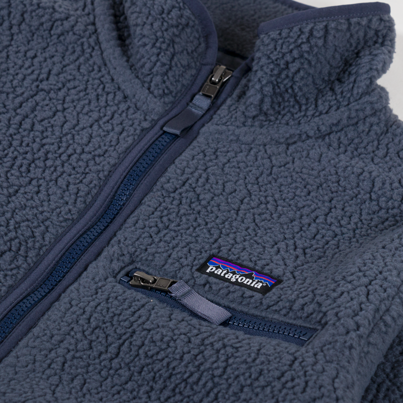 Patagonia Womens Retro Pile Fleece Marsupial Pullover Smolder Blue-4