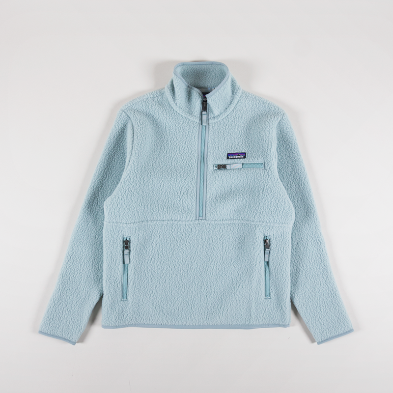 Patagonia Womens Retro Pile Fleece Marsupial Pullover Thermal Blue-4