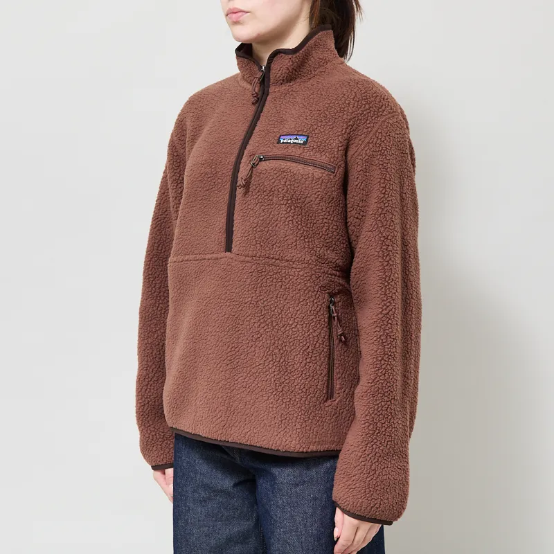 Patagonia Womens Retro Pile Fleece Marsupial Pullover Berm Brown-1