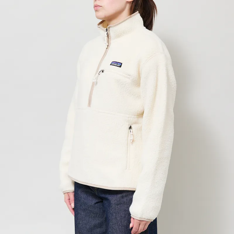Patagonia Womens Retro Pile Fleece Marsupial Pullover Natural-1