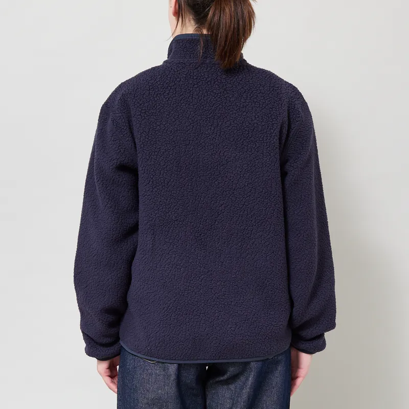 Patagonia Womens Retro Pile Fleece Marsupial Pullover Sunken Blue-2