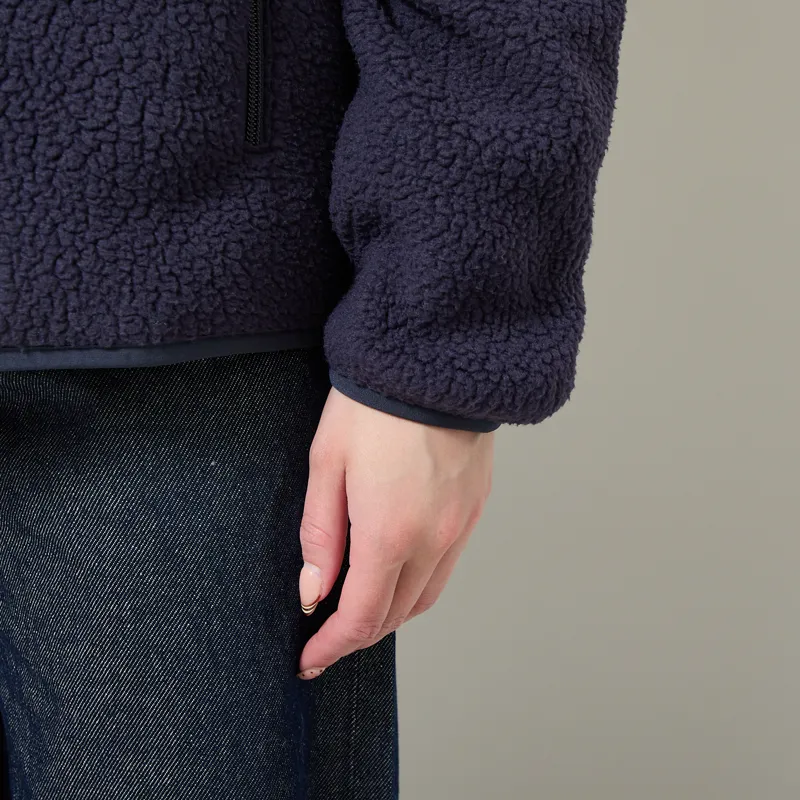 Patagonia Womens Retro Pile Fleece Marsupial Pullover Sunken Blue-7