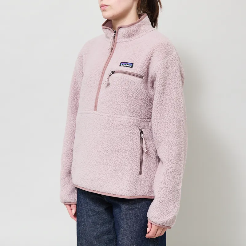 Patagonia Womens Retro Pile Fleece Marsupial Pullover Stringray Mauve-1