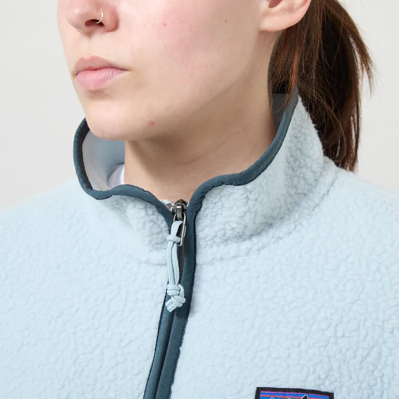 Patagonia Womens Retro Pile Fleece Marsupial Pullover Virtually Blue-3