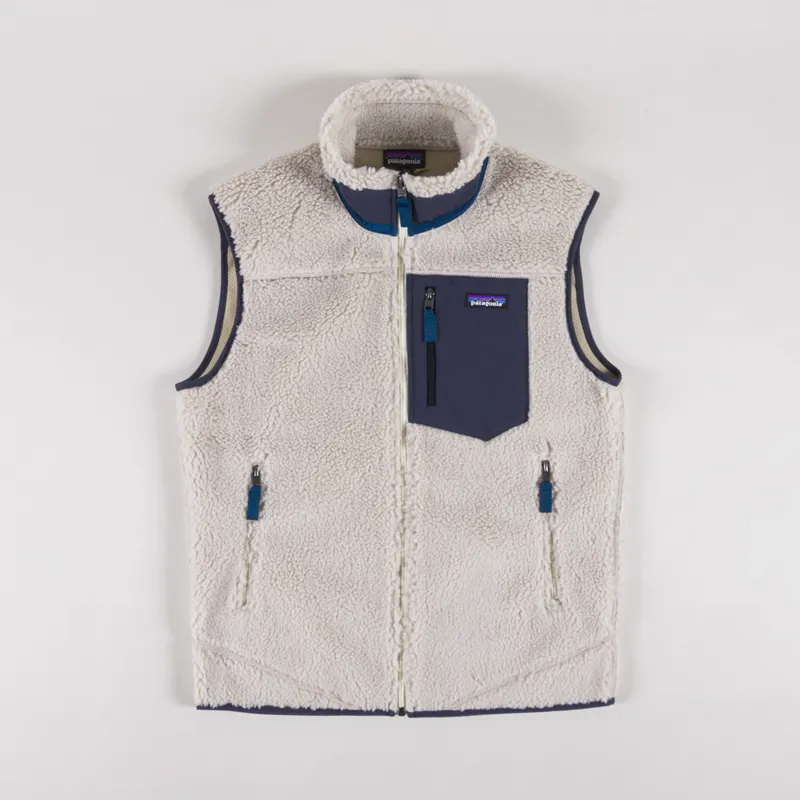 Patagonia Classic Retro-X Fleece Vest Natural Smolder Blue