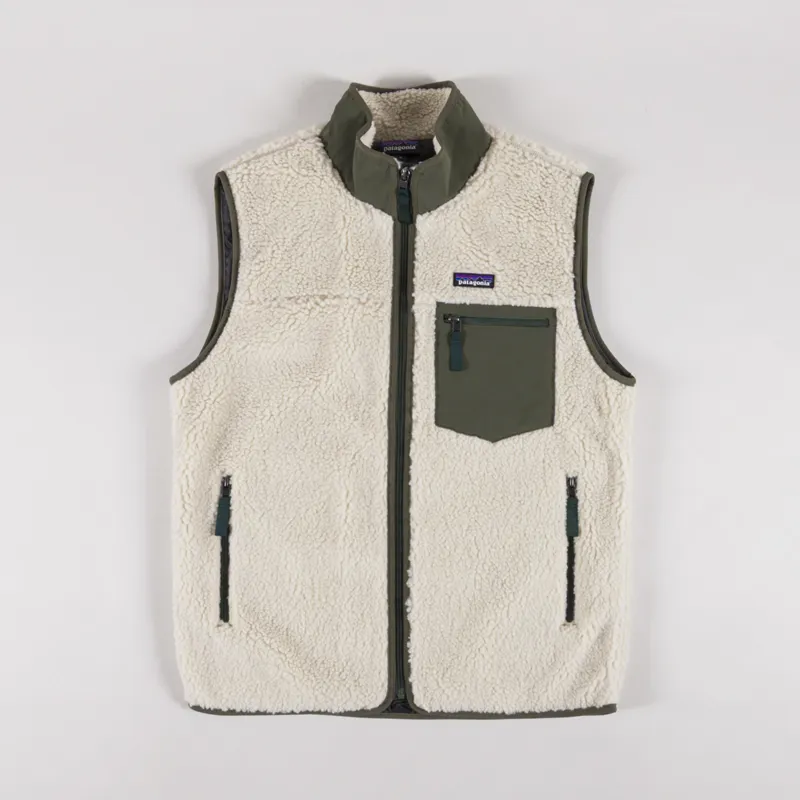 Patagonia Classic Retro-X Fleece Vest Dark Natural Basin Green