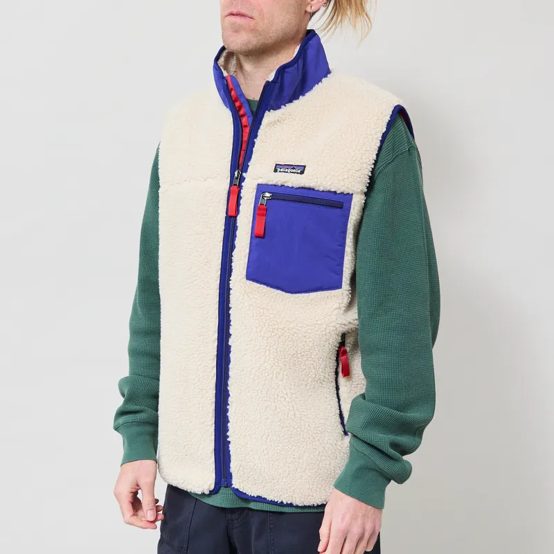Patagonia Classic Retro-X Fleece Vest Dark Natural Cobalt Blue-1