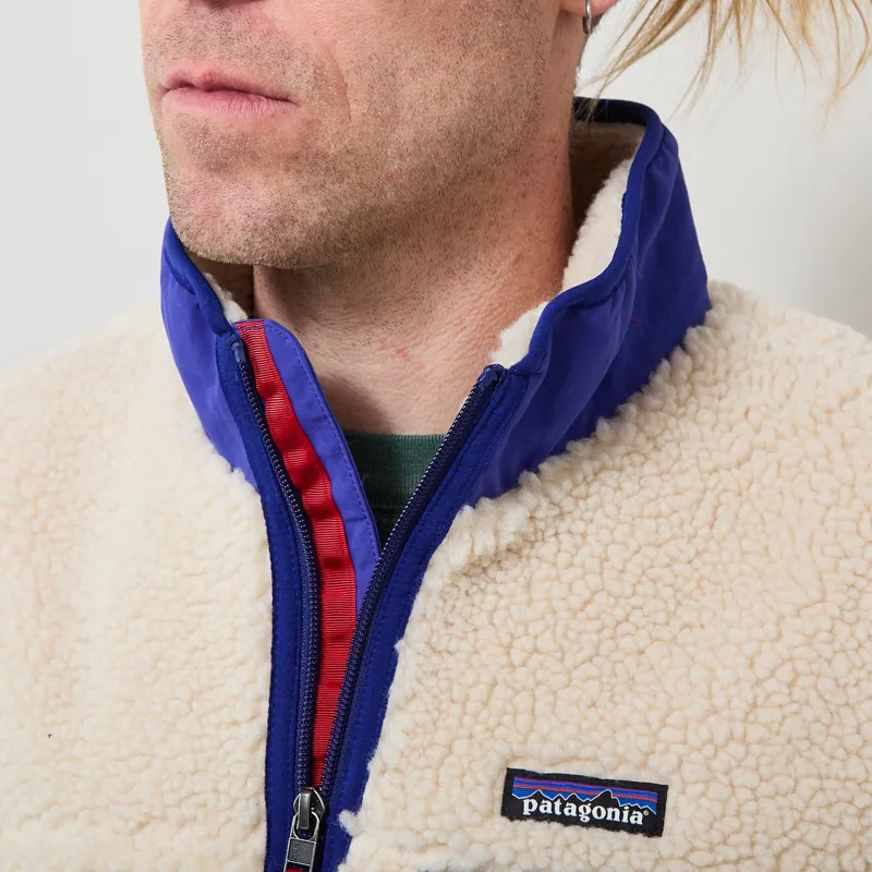 Patagonia Classic Retro-X Fleece Vest Dark Natural Cobalt Blue-3