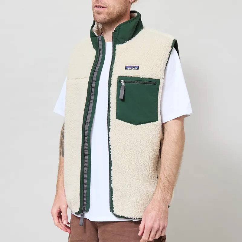 Patagonia Classic Retro-X Fleece Vest Dark Natural Treeline Green-1