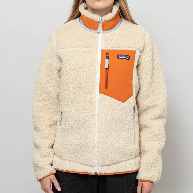 Patagonia Womens Classic Retro-X Fleece Jacket Dark Natural Redtail Rust