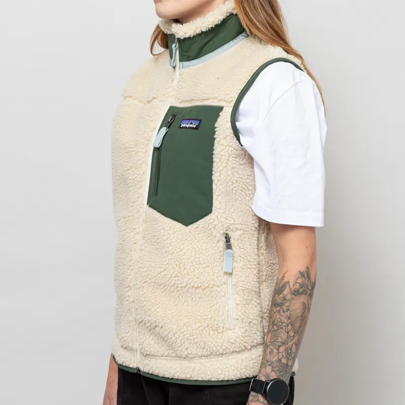 Patagonia Womens Classic Retro-X Fleece Vest Dark Natural Torrey Pine Green-1