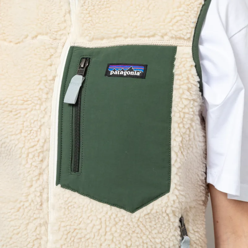 Patagonia Womens Classic Retro-X Fleece Vest Dark Natural Torrey Pine Green-6