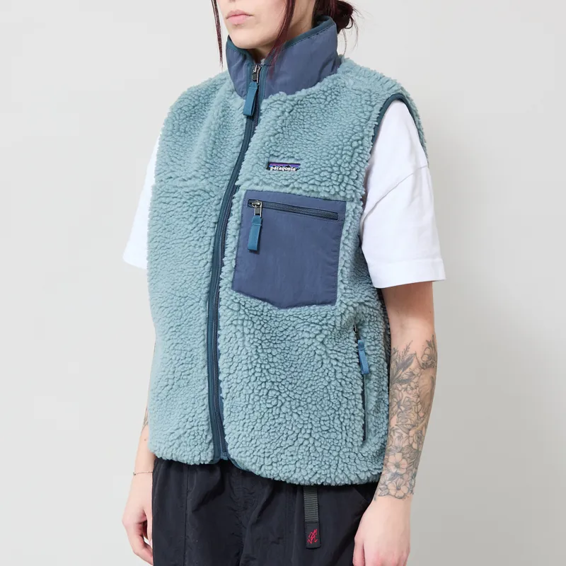 Patagonia Womens Classic Retro-X Fleece Vest Blue Sage-1