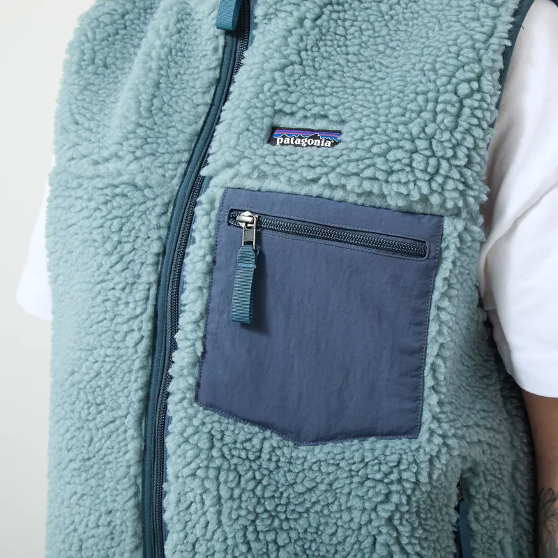 Patagonia Womens Classic Retro-X Fleece Vest Blue Sage-6