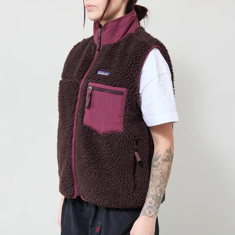 Patagonia Womens Classic Retro-X Fleece Vest Den Brown-1