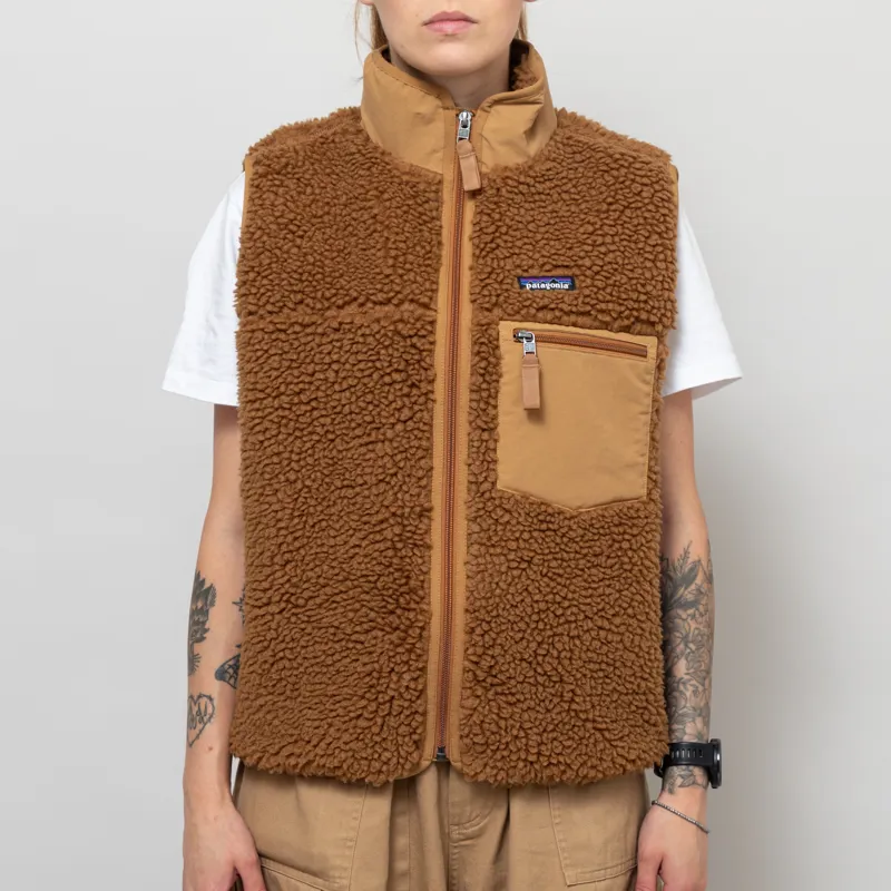 Patagonia Womens Classic Retro-X Fleece Vest Deer Brown