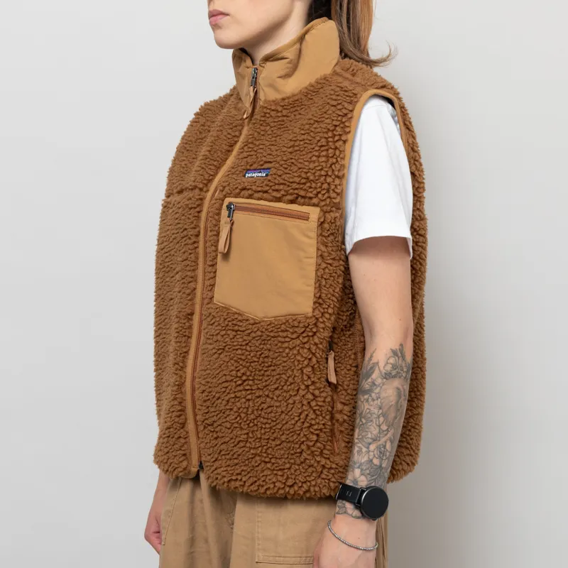 Patagonia Womens Classic Retro-X Fleece Vest Deer Brown-1