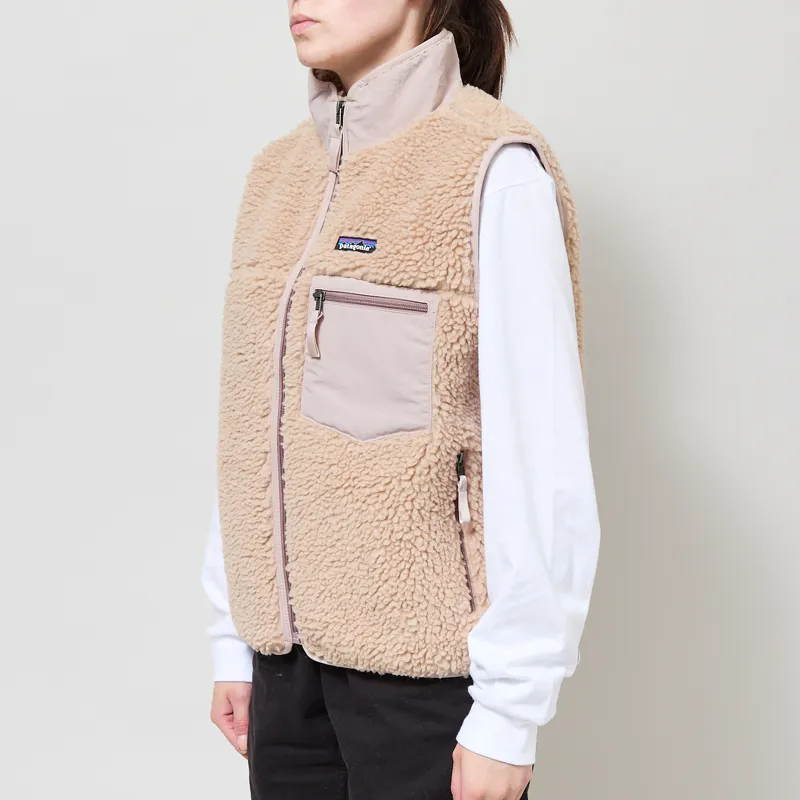 Patagonia Womens Classic Retro-X Fleece Vest Oar Tan-1