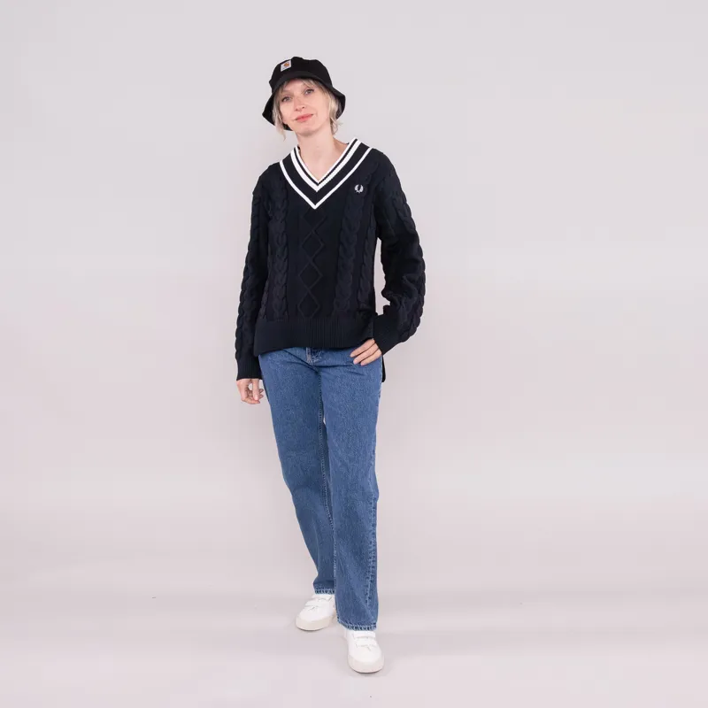 トップス FRED PERRY Cable Knit V-Neck Jumper 31039724_60183148_1000.jpg
