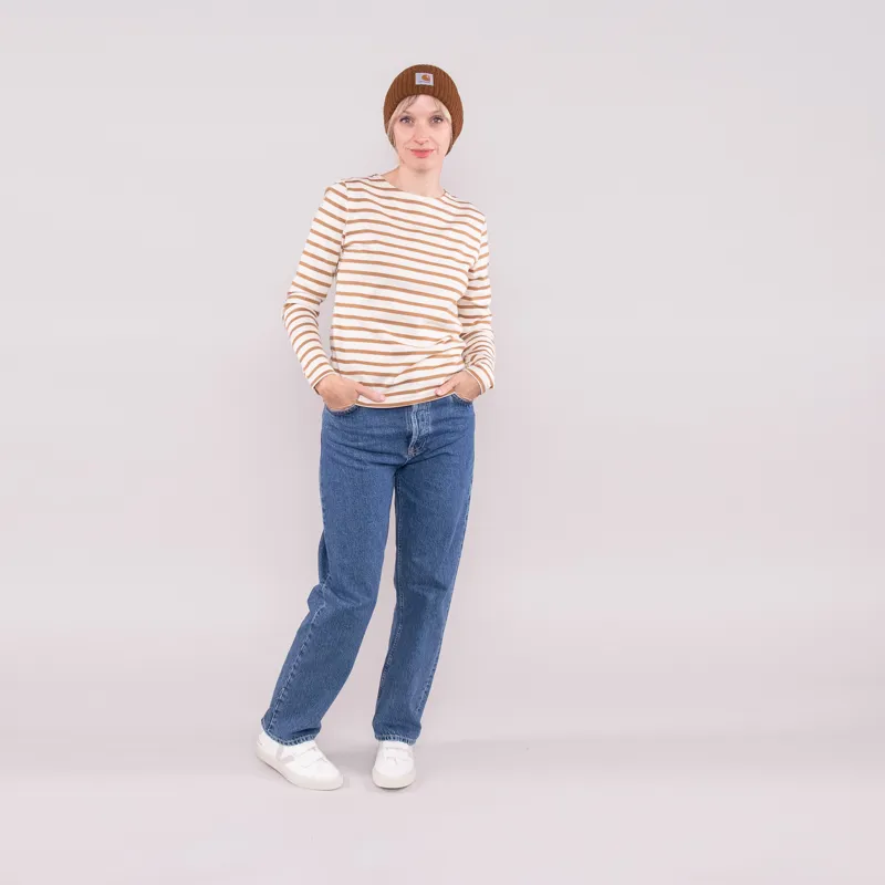 Armor Lux Womens Mariniere ML Heritage T Shirt White Dark Beige-1