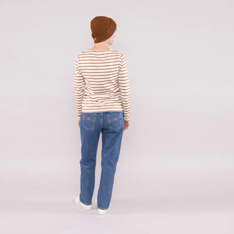 Armor Lux Womens Mariniere ML Heritage T Shirt White Dark Beige-2