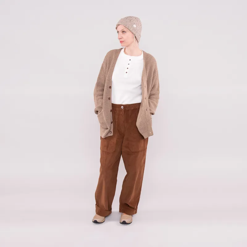 Nudie Jeans Womens Cardigan Rebirth Beigemelange-1