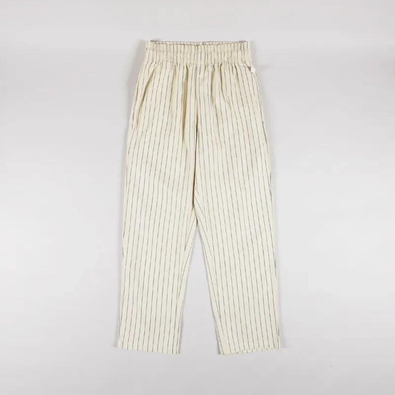 Cookman Semiwide Chef Pants Herringbone Stripe Cream-1