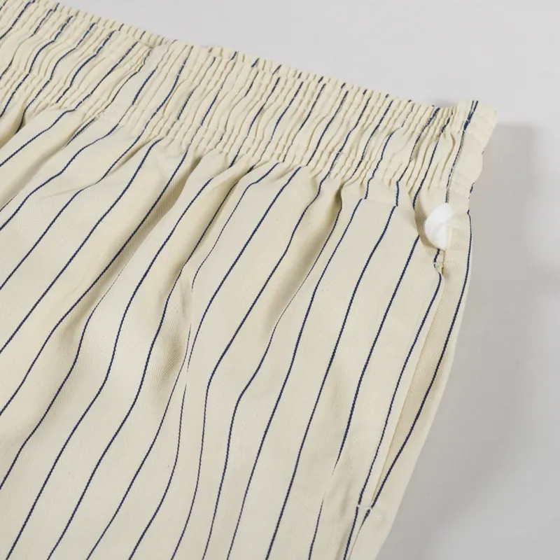 Cookman Semiwide Chef Pants Herringbone Stripe Cream-8