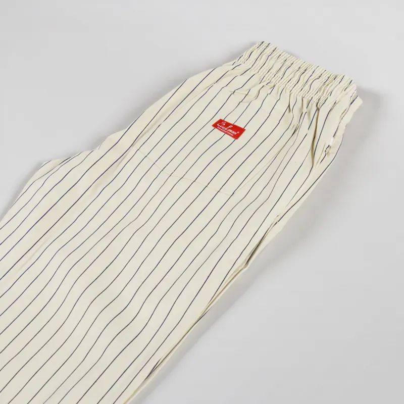 Cookman Semiwide Chef Pants Herringbone Stripe Cream-5