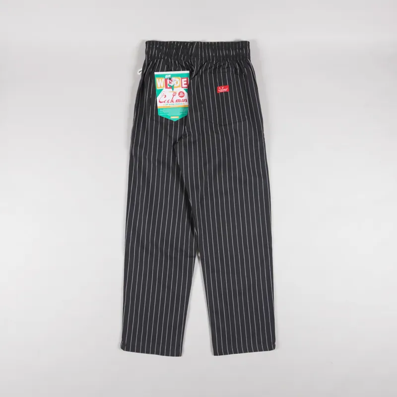Cookman Semiwide Chef Pants Herringbone Stripe Charcoal