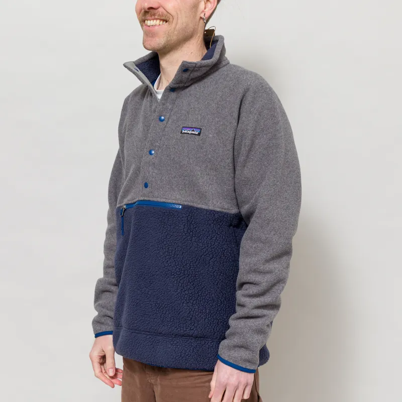 Patagonia Retro Pile Half Snap Fleece Pullover New Navy Nickel-1
