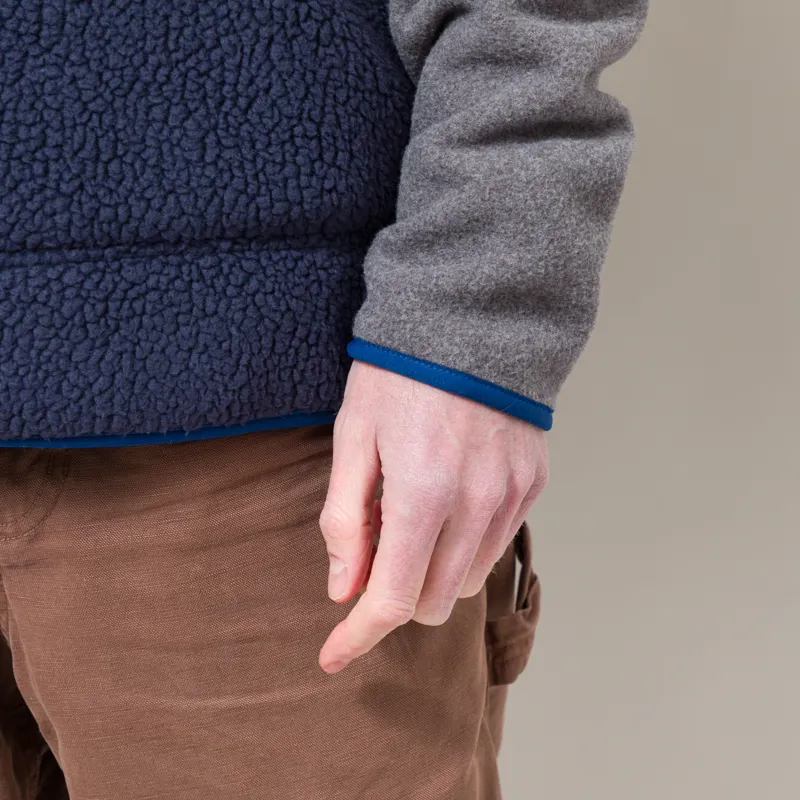 Patagonia Retro Pile Half Snap Fleece Pullover New Navy Nickel-8