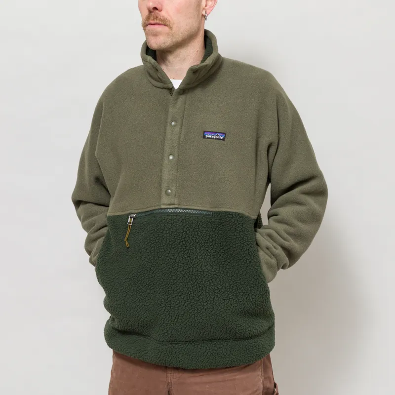 Patagonia Retro Pile Half Snap Fleece Pullover Old Growth Green-1