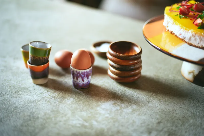 HKLIVING 70s Ceramics Egg Cups Granite 4 Pack Island-4