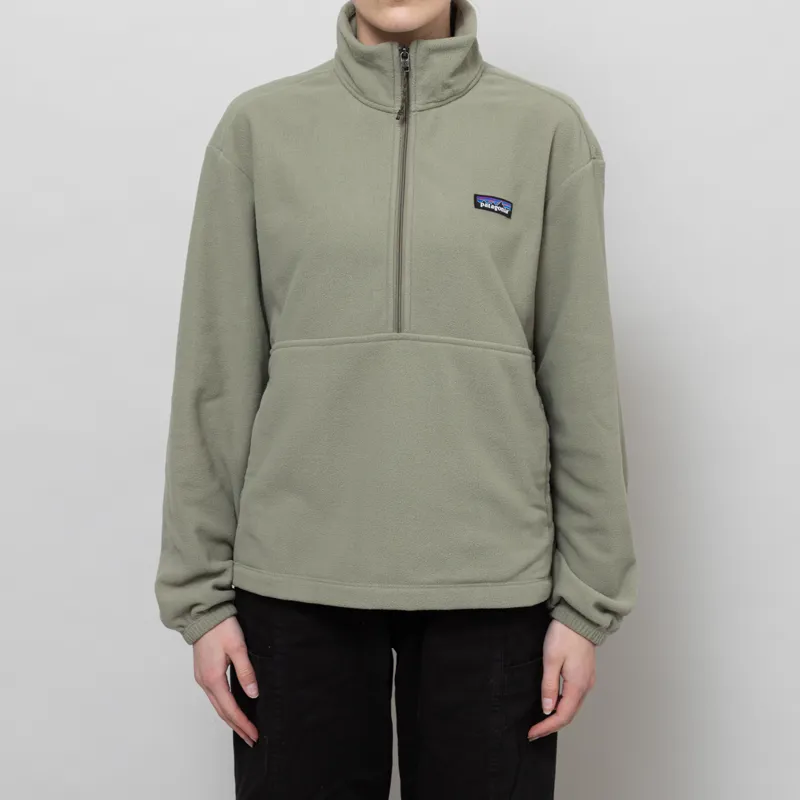 Patagonia Womens Micro D Half Zip Fleece Pullover River Rock Green