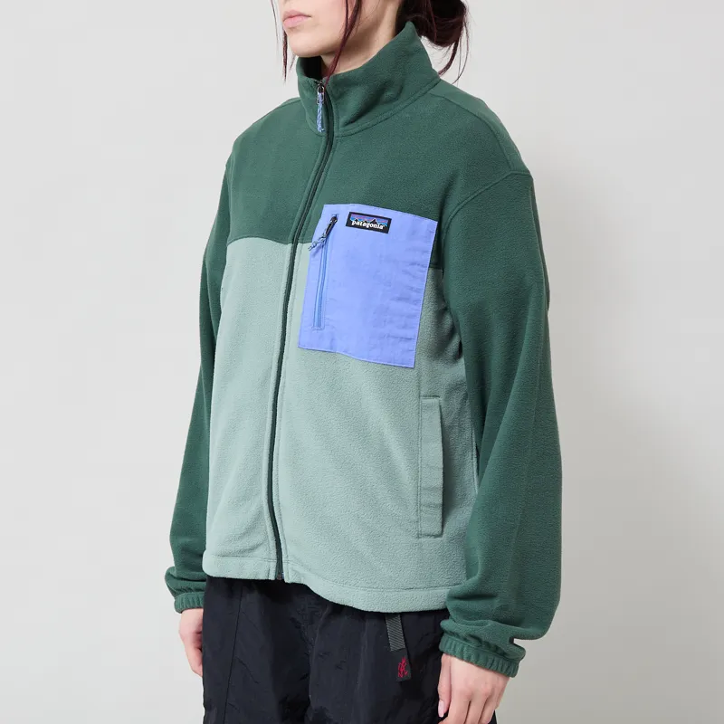 Patagonia Womens Micro D Patch Pocket Fleece Jacket Cover Green-1